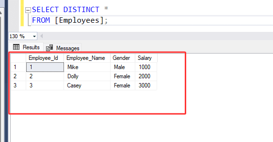 DISTINCT clause