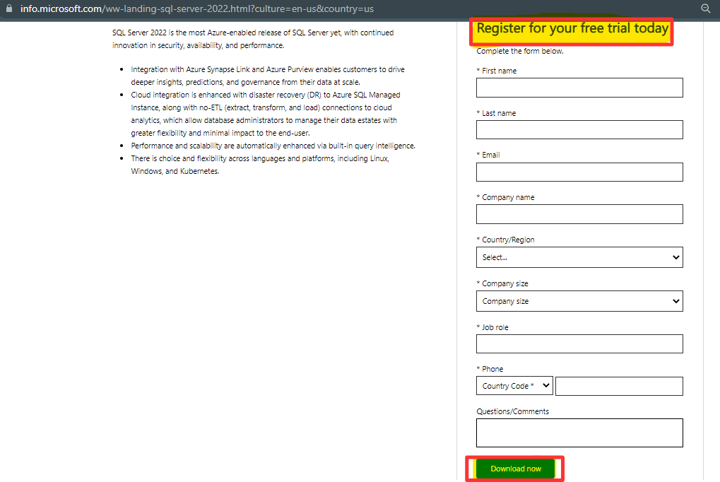 Download SQL Server